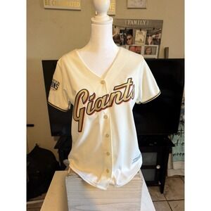 2014 GiantsMadison Bumgarner World Series Jersey (Gold Edition) SZ- M Cool Base